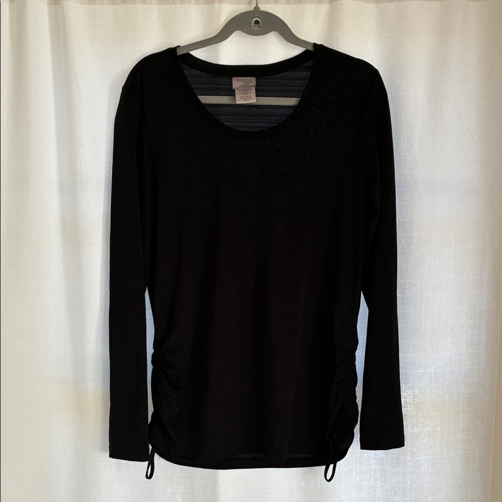 Danskin Now Black Long Sleeve Women's Top Size Large